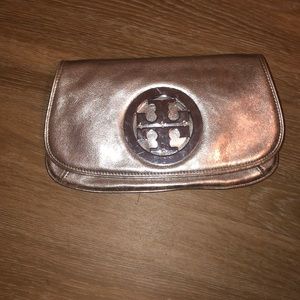 Silver Tory Burch clutch
